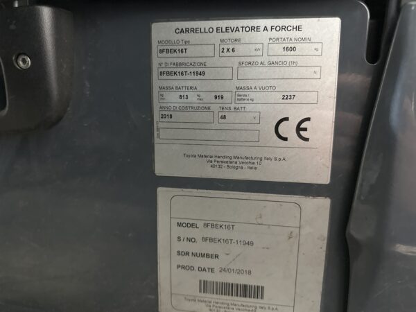 TOYOTA 8FBEKT16 - Vorkheftruck Elektro - Image 4