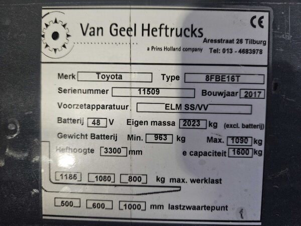 TOYOTA 8FBE16T - Vorkheftruck Elektro - Image 4