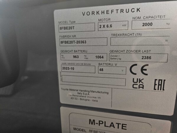 TOYOTA 8FBE20T - Vorkheftruck Elektro - Image 4