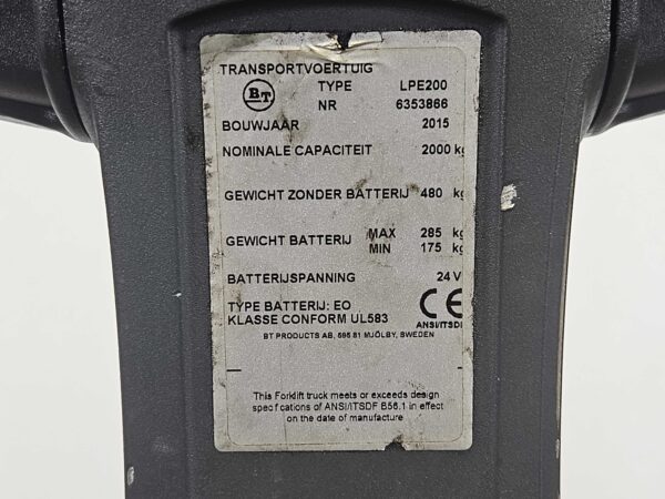 BT LPE200/8 - Pallettruck Elektro - Image 4