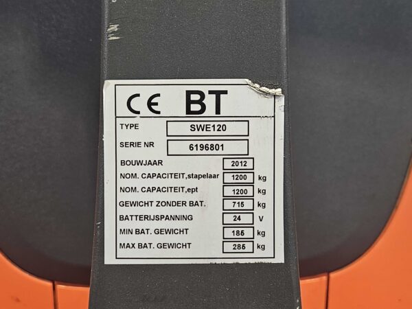 BT SWE120 - Stapelaar Elektro - Afbeelding 5