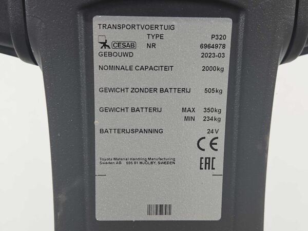 CESAB P320 - Pallettruck Elektro - Afbeelding 4