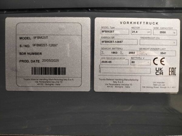 TOYOTA 9FBM25T - Vorkheftruck Elektro - Afbeelding 4