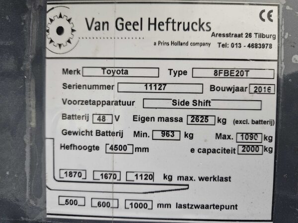TOYOTA 8FBE20T - Vorkheftruck Elektro - Image 4