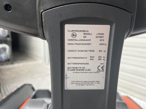 BT LPE200 - Pallettruck Elektro - Afbeelding 3