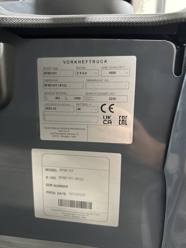 TOYOTA 8FBE16T - Vorkheftruck Elektro - Afbeelding 4