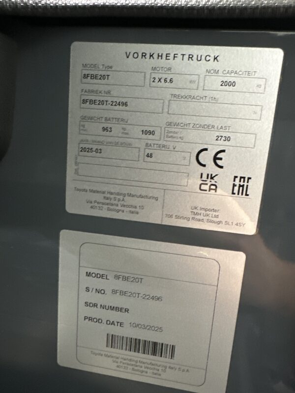 TOYOTA 8FBE20T - Vorkheftruck Elektro - Afbeelding 4