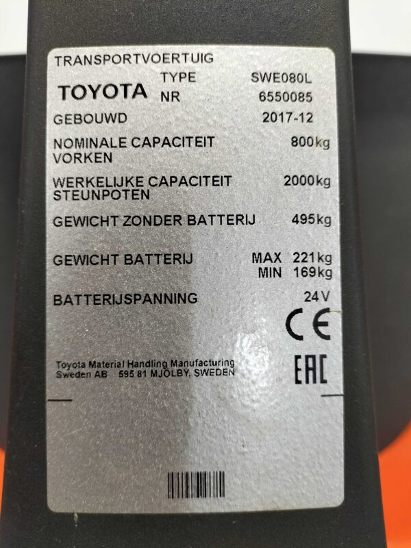 TOYOTA SWE080L - Stapelaar Elektro - Afbeelding 6