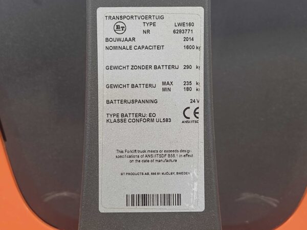 BT LWE160 - Pallettruck Elektro - Afbeelding 4