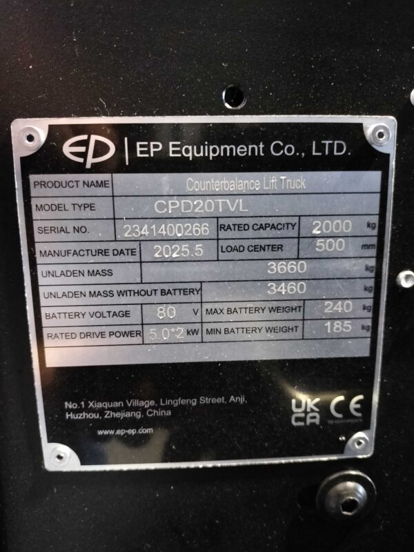 EP CPD20TVL - Vorkheftruck Elektro - Afbeelding 5