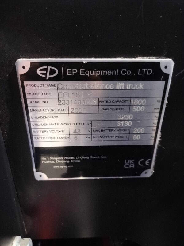 EP EFL181 - Vorkheftruck Elektro - Afbeelding 5