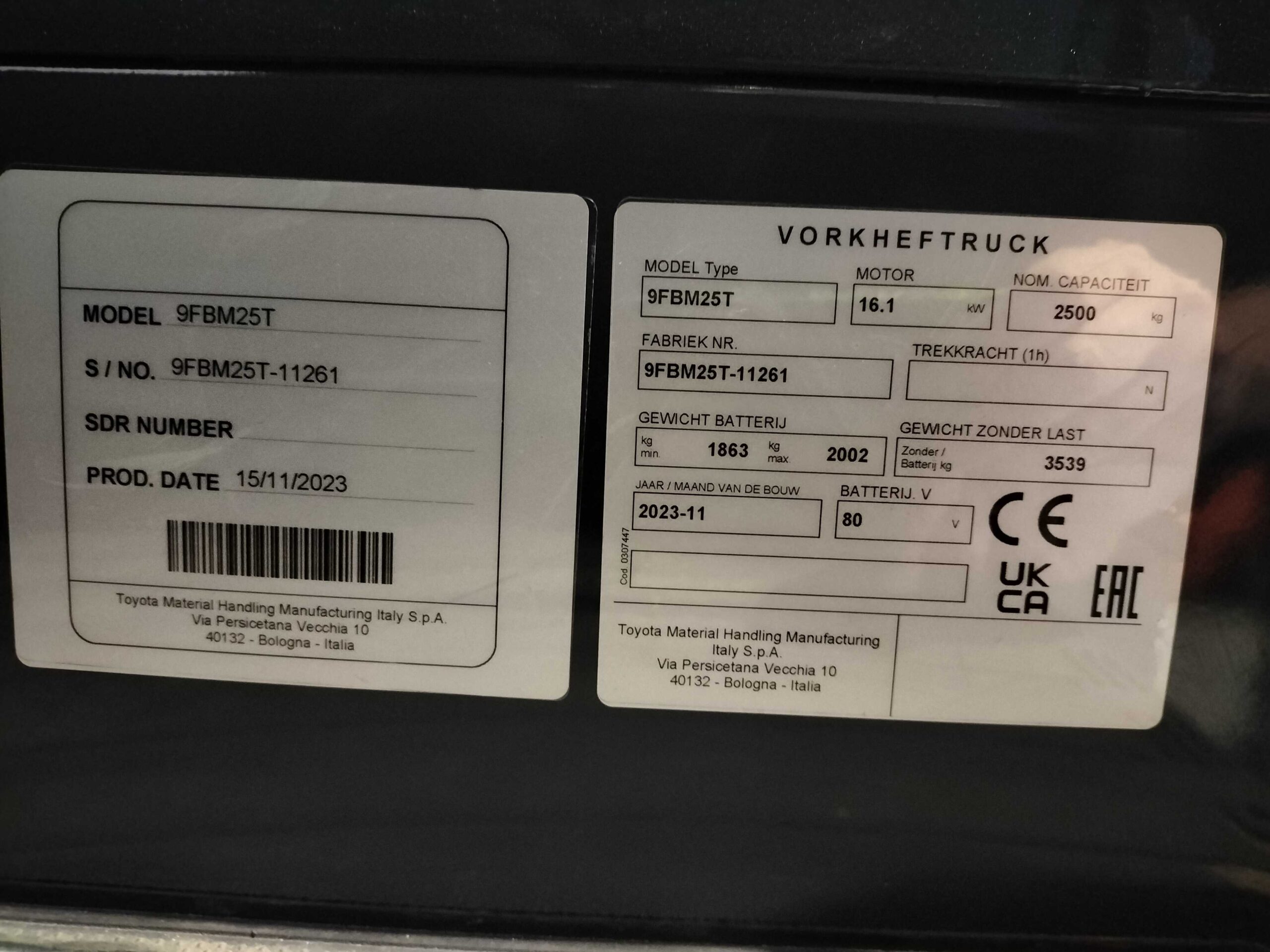 TOYOTA 9FBM25T - Vorkheftruck Elektro - Afbeelding 9