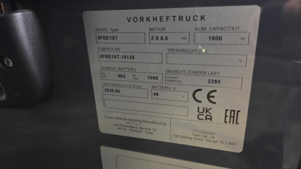 TOYOTA 8FBE18T - Vorkheftruck Elektro - Afbeelding 4