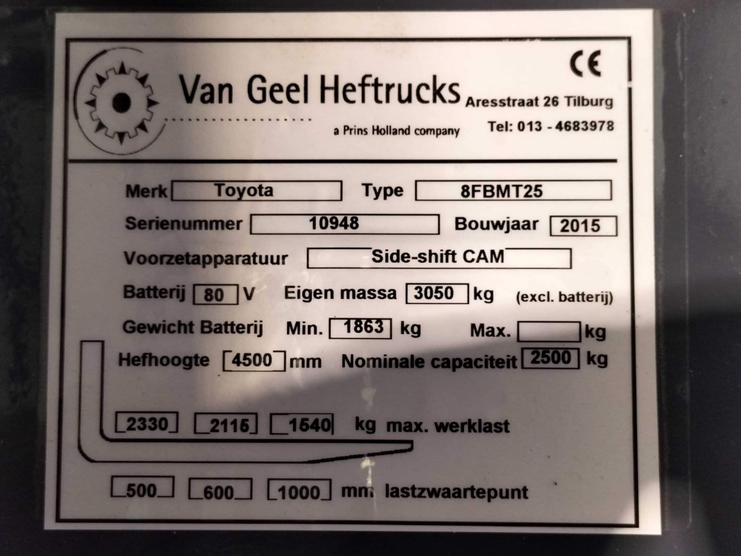 TOYOTA 8FBMT25 - Vorkheftruck Elektro - Image 4