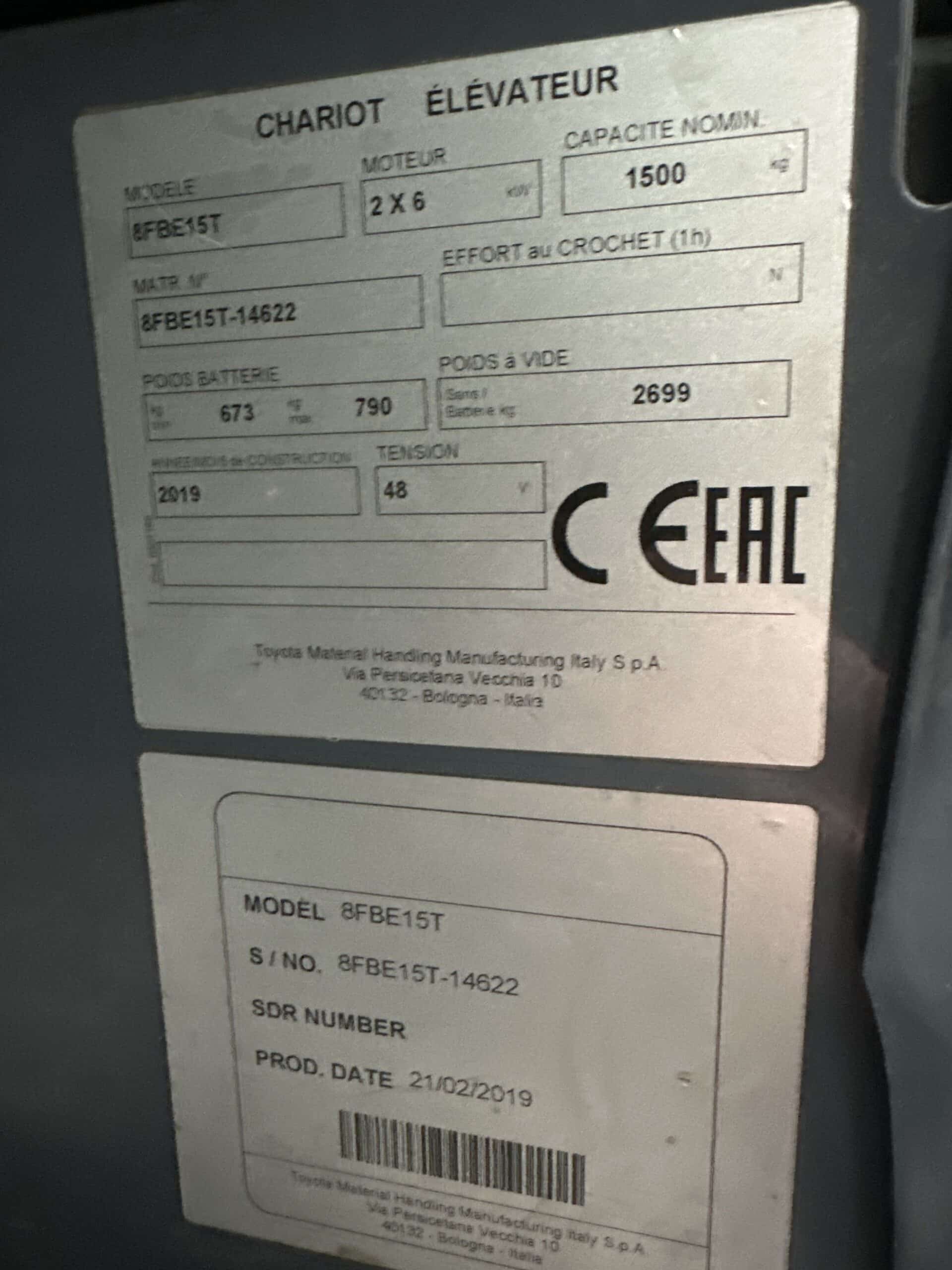 TOYOTA 8-FBE15T - Vorkheftruck Elektro - Image 4