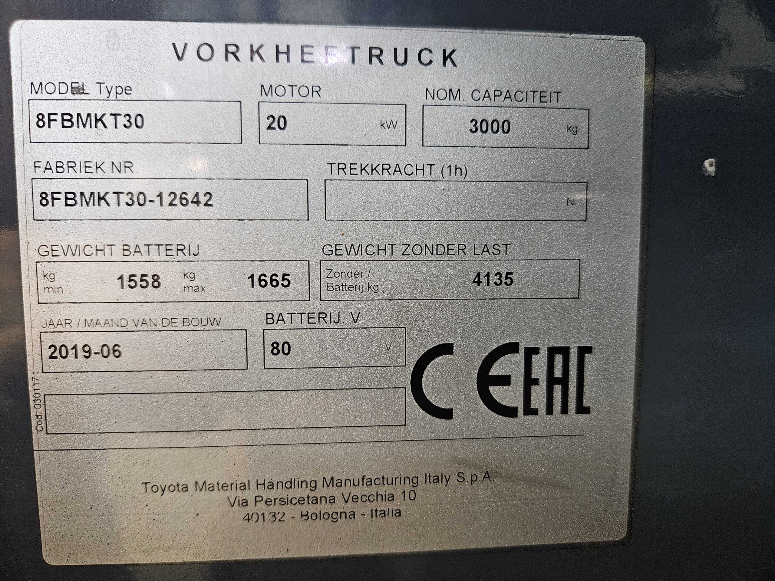 TOYOTA 8FBMKT30 - Vorkheftruck Elektro - Image 4